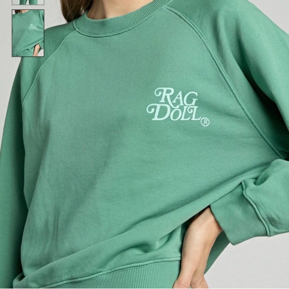 Ragdoll Members Club Organic Cotton Sweatshirt in Pine Green